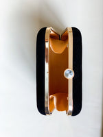 Load image into Gallery viewer, Velvet black “Desi girl” clutch